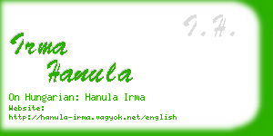 irma hanula business card